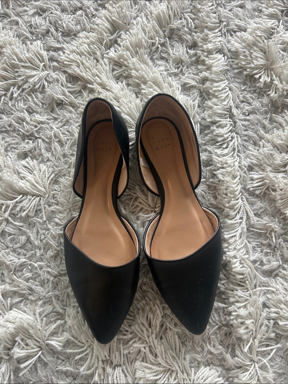 a new day Black Pointed D'Orsay Flats with Tan Insole - Picture 4 of 4